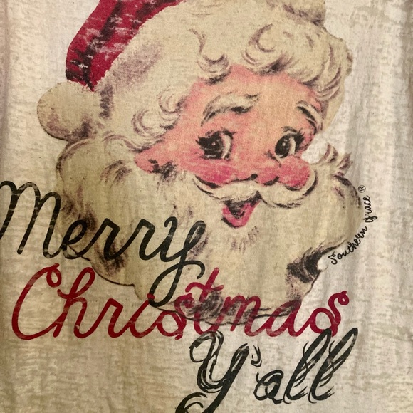 Southern Grace Small Women’s Santa Tissue T-shirt - Picture 2 of 6